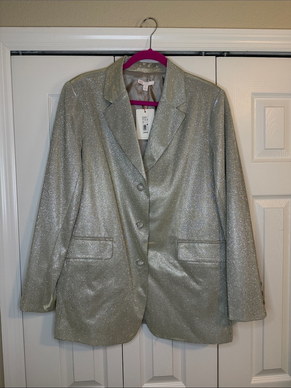 Gianni Bini Silver Sparkle Women's Blazer